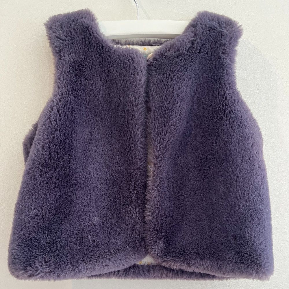 Mini Boden Purple Faux Fur Vest (size 4-5)